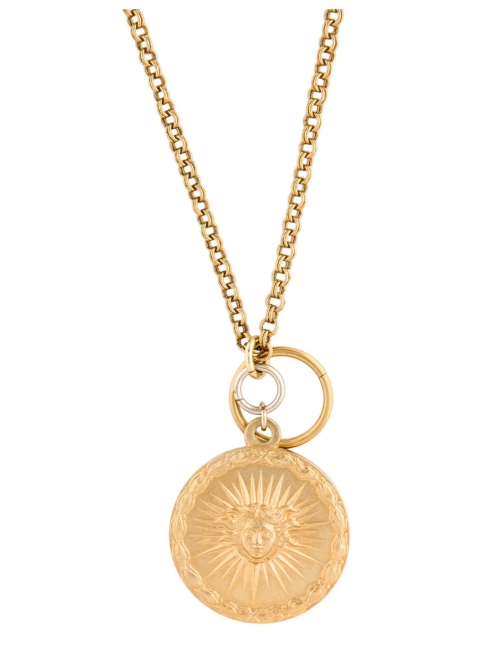 Paco Rabanne Gold Sun Medallion Pendant Necklace - Women Jewelry